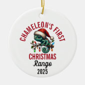 Chameleon's First Christmas 2025 Keramik Ornament (Vorne)