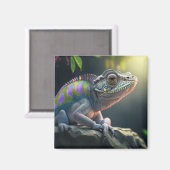 Chameleon's Lizard Wildlife: Farbenfrohe Reptilien Magnet (Vorderseite/Rückseite)