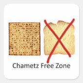 Chametz-Freizone Quadratischer Aufkleber (Vorderseite)