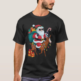 Chamois Xmas Lighting Santa Riding T-Shirt