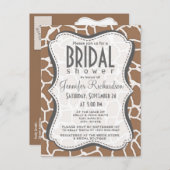 Chamoisee Giraffe Animal Print Einladungspostkarte (Vorne/Hinten)