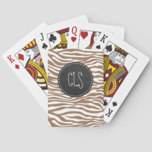 Chamoisee Zebra Animal Print, Chalkboard Spielkarten
