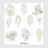 Chamomile-Blume Aufkleber (Blatt)