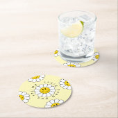 Chamomile Blume Funny Niedlich Trendy Floral Desig Runder Pappuntersetzer (Vor Ort)