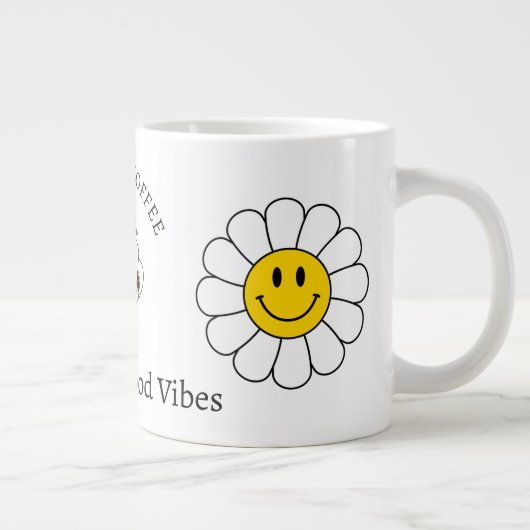 Chamomile Blume Funny Niedlich Trendy Morgenkaffee Jumbo-Tasse (Rechts)