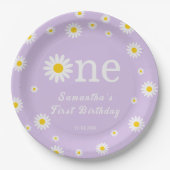 Chamomile Blume Lila Wasserfarbe Erstgeburt Pappteller (Vorderseite)