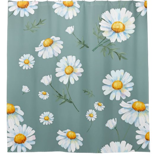 Chamomile-Blume-Muster Duschvorhang (Vorderseite)