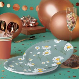 Chamomile-Blume-Muster Pappteller