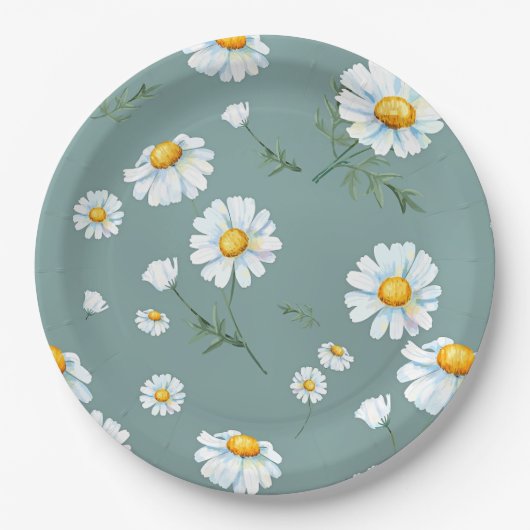 Chamomile-Blume-Muster Pappteller (Vorderseite)
