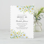 Chamomile. Blume süß 16. 16. Blumengeburt Einladung (Stehend Vorderseite)