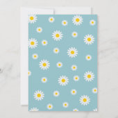 Chamomile Blume Wasserfarbe Aquamarin erster Gebur Einladung (Rückseite)