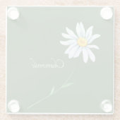 Chamomile Blume Watercolor Glasuntersetzer (Rückseite)