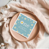 Chamomile Daisy Blume Elegant Aquamarin Geburtstag Serviette