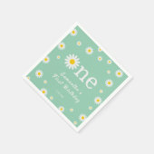 Chamomile Daisy Blume Elegant Green Geburtstag Serviette (Ecke)