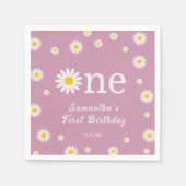 Chamomile Daisy Blume Elegant Rot Geburtstag Serviette (Vorderseite)