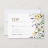 Chamomile & Eucalyptus Wedding RSVP Cards Karte (Vorderseite)