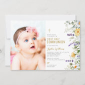 Chamomile & Eukalyptus Foto Erste Heilige Kommune Einladung (Vorderseite)