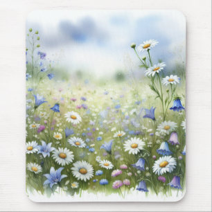 Chamomile Field, Wasserfarbe von Natasha Us Mousepad
