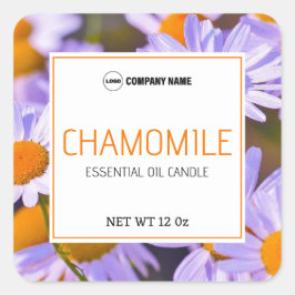Chamomile Flavor Candle Label Quadratischer Aufkleber