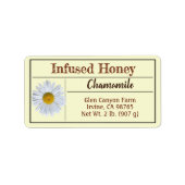 Chamomile Herb Infused Honey Jar Adressaufkleber (Vorne)