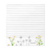 Chamomile Herb Watercolor Pflanze Gezeichnet Lined Notizblock (Vorderseite)
