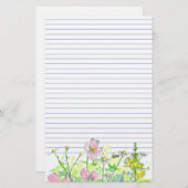 Chamomile Snapdragons Wildblumen Honey Bee Lined Briefpapier (Vorne/Hinten)