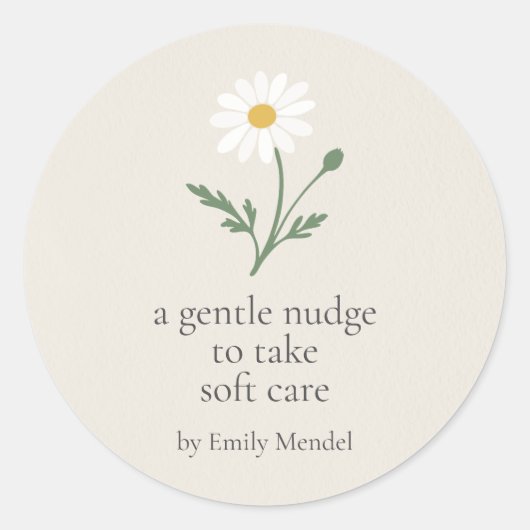 Chamomile Sprig - Soft Cream Runder Aufkleber (Vorderseite)