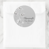 Chamomile Tea Blend Herb Blume Grau Runder Aufkleber (Tasche)