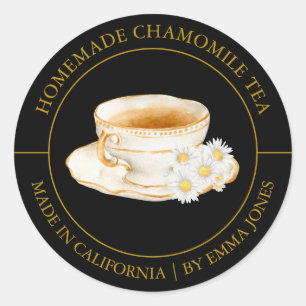 Chamomile Tee Modernes Label Runder Aufkleber