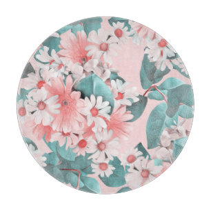 Chamomile Wasserfarbe: Nahtloses Blumendesign Schneidebrett