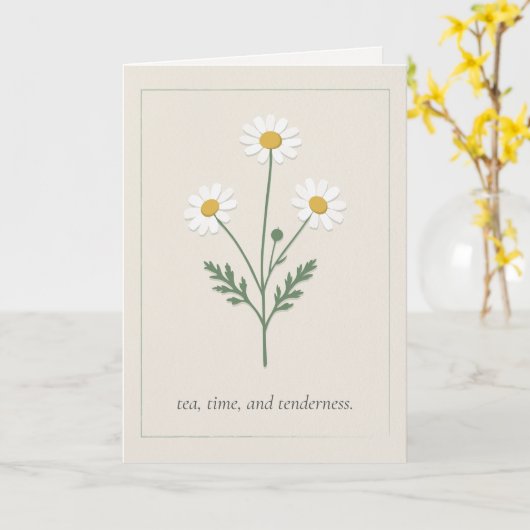 Chamomile Wishes - Soft Cream Karte (Gelbe Blume)