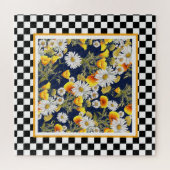 Chamomiles and Poppies Checkerboard Jigsaw Puzzle (Horizontal)