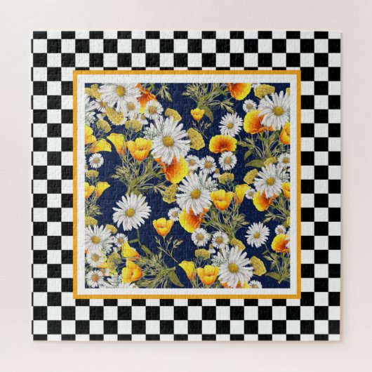 Chamomiles and Poppies Checkerboard Jigsaw Puzzle (Vertikal)