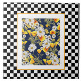 Chamomiles Poppies und Checkerboard Fliese (Vorderseite)