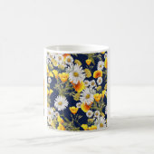 Chamomiles Poppies und Checkerboard Kaffeetasse (Mittel)
