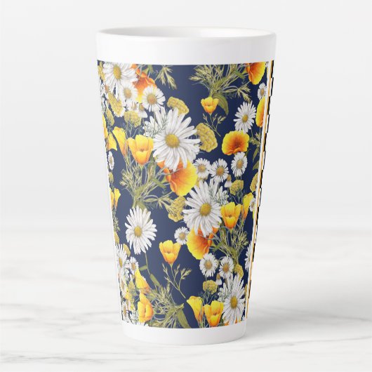 Chamomiles Poppies und Checkerboard Milchtasse (Vorderseite)