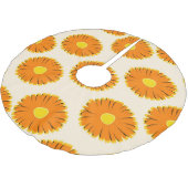 Chamomiles: Vintages Muster. Polyester Weihnachtsbaumdecke (Schrägansicht)