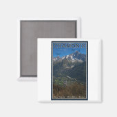 Chamonix - Aiguille Verte oberhalb Chamonix Magnet (Vorderseite/Rückseite)