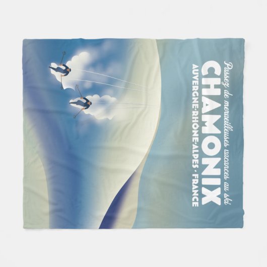 Chamonix - Auvergne-Rhône-Alpes Frankreich Skipost Fleecedecke (Vorderseite (Horizontal))