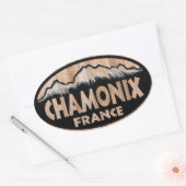 Chamonix France Holzschild ovale Aufkleber (Umschlag)
