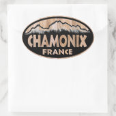 Chamonix France Holzschild ovale Aufkleber (Tasche)