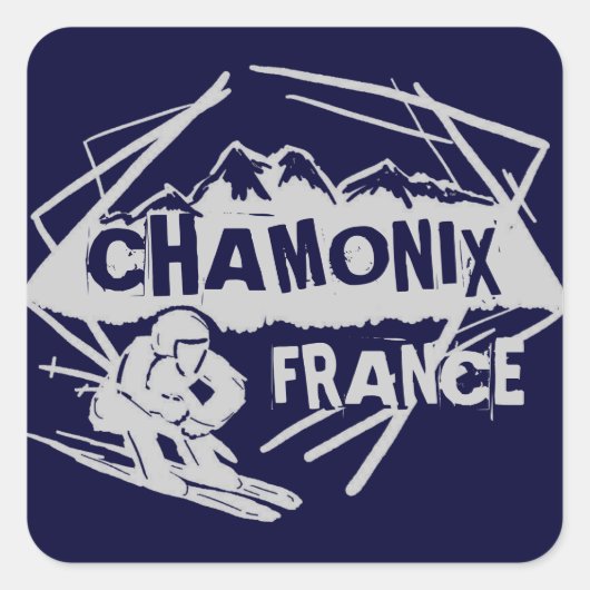 Chamonix France marineblau Logo Art Aufkleber (Vorderseite)