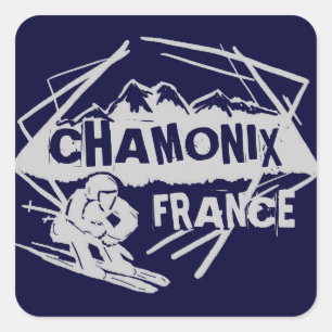 Chamonix France marineblau Logo Art Aufkleber