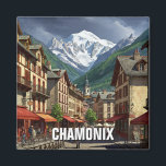 Chamonix France Mont Blanc Magnet<br><div class="desc">Chamonix liegt am Fuße des Mont Blanc in den französischen Alpen und ist eine der legendärsten Bergstädte der Welt. Oft einfach als "Cham" bezeichnet, erlangte es globalen Ruhm als Standort der ersten Winter Olympia im Jahr 1924 und bleibt ein Mekka für Skifahren, Bergsteigen und alpines Abenteuer. Die Stadt liegt in...</div>