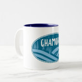 Chamonix France Outdoors Zweifarbige Tasse (Vorderseite Links)