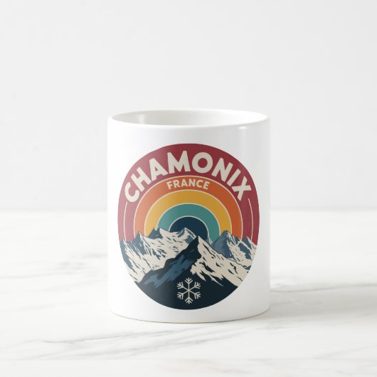 Chamonix France Retro Mountain Mug Kaffeetasse (Mittel)