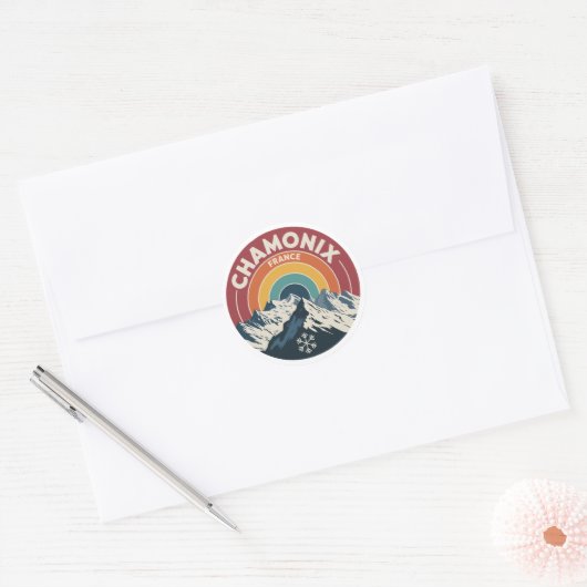 Chamonix France Retro Mountain Sticker (Umschlag)