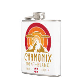 Chamonix France Retro Sunset Skiing Souvenirs 80er Flachmann (Links)