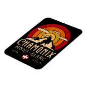 Chamonix France Retro Sunset Skiing Souvenirs 80er Magnet (Linke Seite)