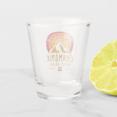 Chamonix France Retro Sunset Skiing Souvenirs 80er Schnapsglas (Rückseite)
